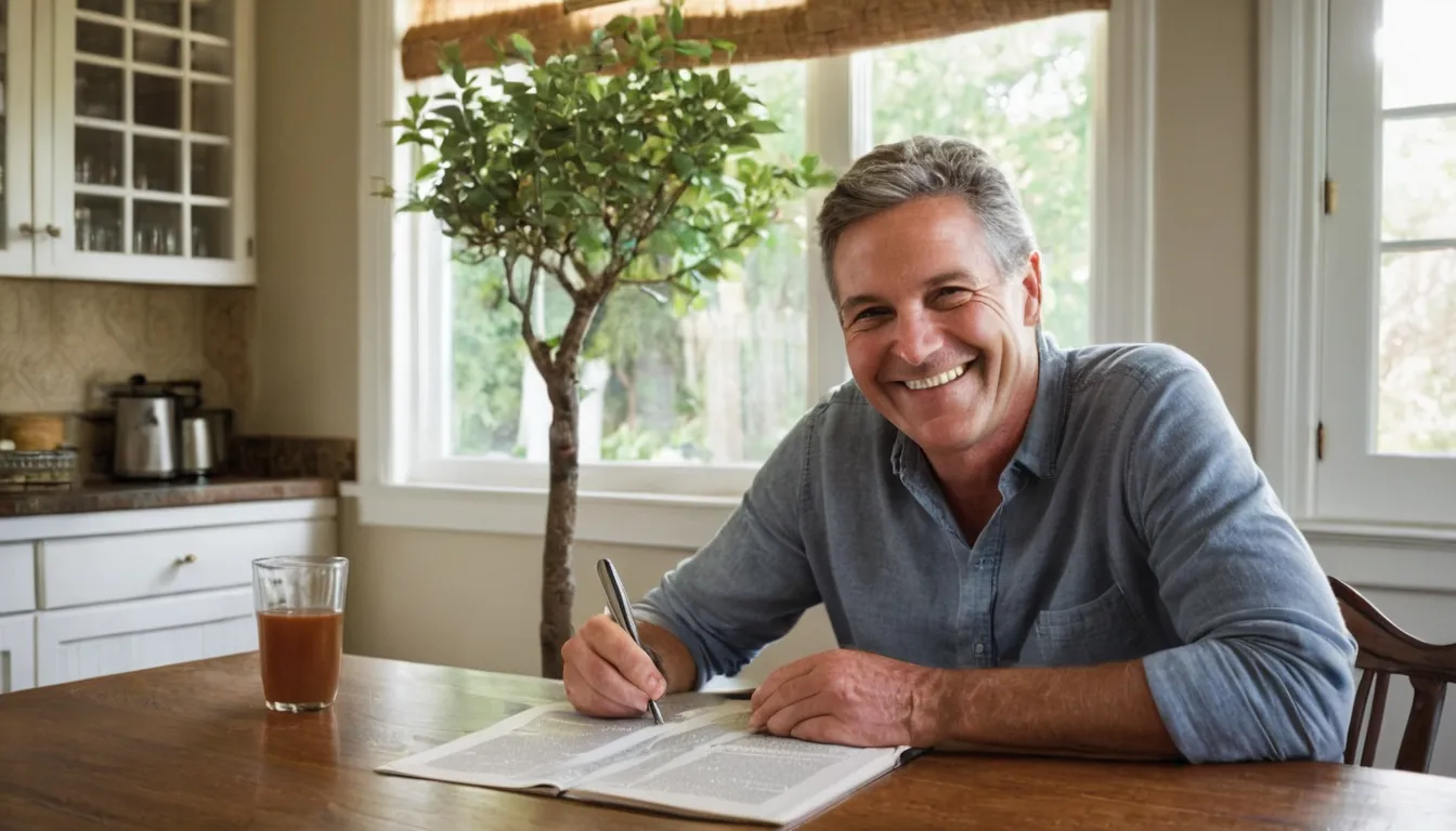 Homeowner reviewing a written tree quote at the kitchen table